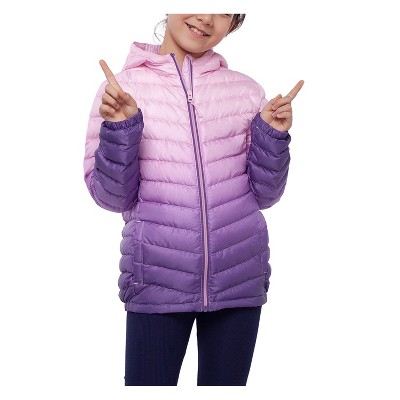 Rokka&Rolla Girls' Reversible Fleece Jacket Puffer Coat-Navy/Rose Pink, Size 4-5