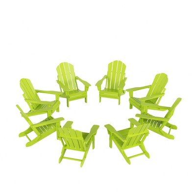 WestinTrends Malibu  HDPE Outdoor Folding Poly Adirondack Chair (Set of 8)
