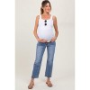 Pinkblush Blue Cropped Raw Hem Straight Leg Maternity Jeans - 2 of 4