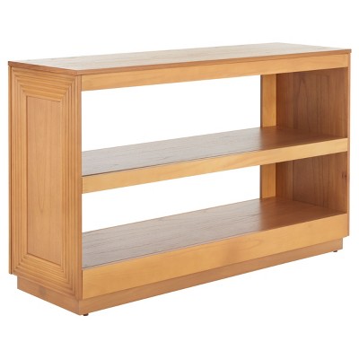 Natural Wood Ridged Hallway Table with Storage