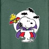 Women's - Peanuts - Snoopy Woodstock Vampire Lightweight French Terry Wide Neck Long Sleeve Shirt - 2 of 4