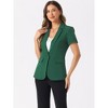INSPIRE CHIC Women's Notch Lapel Collar One Button Office Formal Short Sleeve Blazer - 2 of 4