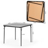 FurnitureR 5-Piece Folding Table and Chair Set – Portable Square Table with 4 Padded Chairs, Space-Saving Dining or Card Game Set for Home, Black - 3 of 4