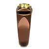 Slickblue Coffee Light Ring with Topaz CZ, Round Solitaire Design, Women’s Fashion Ring, Single-Tone, Sizes 5-10 - 4 of 4
