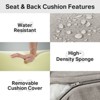 POCASSY 6" Outdoor Cushion Set, 24"x24" Replacement Water Resistant Zippered Cushion for Chairs - 4 of 4
