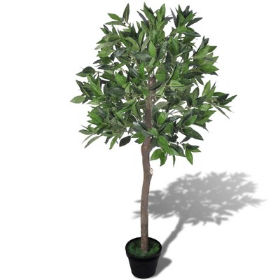 vidaXL Artificial Plant Green, Brown, Black Polyester, Wood, Plastic, Iron
