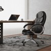 Black Big and Tall Leather Office Chair Adjustable High Back Task Chair with Multi-functional - 2 of 4