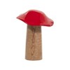 Boho Mushroom Figurine - Handcrafted Wooden Decorative Accent - Rustic Home & Office Decor - Perfect for Bedroom, Living Room, or Workspace - 6" Red - 4 of 4