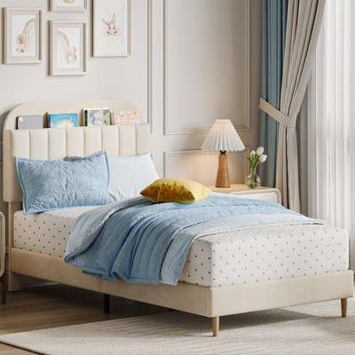 Twin XL Bed Frame with Storage Headboard