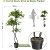 Artificial Olive Tree with LED Lights Fake Indoor Tree for Home, Office, Apartment Decor ¨C Low Maintenance UV Resistant Potted Plant - 4 of 4