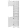 TIRAMISUBEST Multi-Functional Corner Cabinet Tall Bathroom Storage Cabinet with Two Doors and Adjustable Shelves, Open Shelf, White - 4 of 4