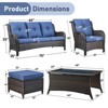 Gymojoy 6 Piece Outdoor Wicker Sofa with Patio Chairs with Coffee Table and Ottoman Sets - 3 of 4