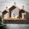 Sullivans Creche Nativity 3 Slot Shelf Multicolor 20"H - 3 of 4