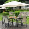 ELJGET 5/7 Pieces Patio Dining Table Sets, All Weather Patio Conversation Set with Acacia Wood Table Top and Umbrella Hole, Rattan Outdoor, Beige - 3 of 4