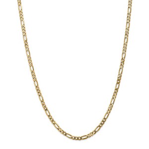 Black Bow Jewelry 4mm 14k Yellow Gold Solid Flat Figaro Chain Necklace - 1 of 4