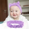 Unique Bargains Cotton Polka Dot Bow Headband Fashion Cute Hair Band for Child 7.7 Inch - 2 of 4