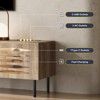 DOMETOUR 71 Inch TV Stand with LED Lights & Power Outlet, Mid-Century Modern Gaming Media Console with 2 Cabinets - 3 of 4