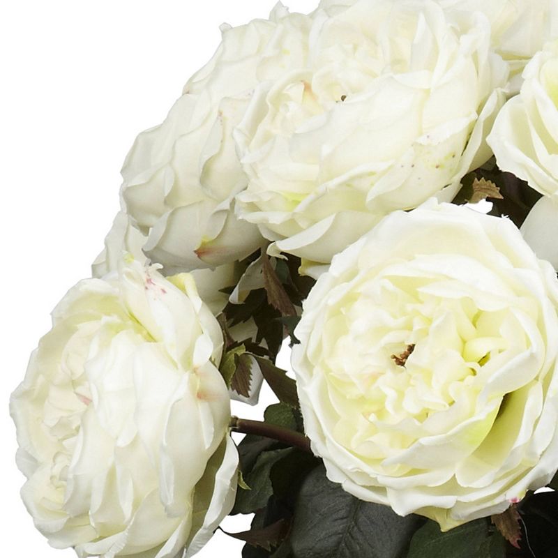 Fancy Rose Silk Floral Arrangement - White - Nearly Natural, 3 of 5