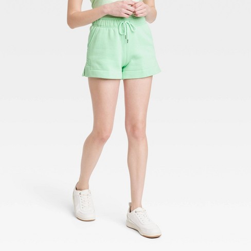 GREEN Fleece Mini Shorts