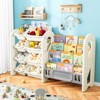 Kids Bookshelf and Toy Storage Organizer with 4-Tier Book Rack and 8 Bins, Space-Saving Toy and Book Cabinet for Playroom or Bedroom - 2 of 4