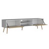 70.9" Engineered Wood Two-Toned TV Stand with Generous Shelving, Concealed Cabinet Storage, and Stable Five-Leg Support for Living Room - 3 of 4