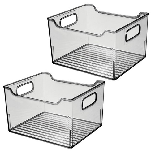 Mdesign Plastic Bathroom Vanity Storage Organizer Bin Handles