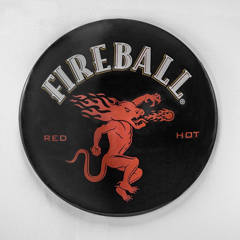 15&#34; x 15&#34; Fireball Red Hot Dome Metal Sign Black/Red - American Art Decor, 6 of 7