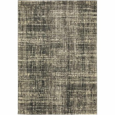 Oriental Weavers Astor Collection Fabric Charcoal/Beige Distressed Pattern- Living Room, Bedroom, Home Office Area Rug, 5' 3" X 7' 6"