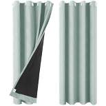 PiccoCasa 100% Blackout Curtains 2 Panels Thermal Insulated for Bedroom