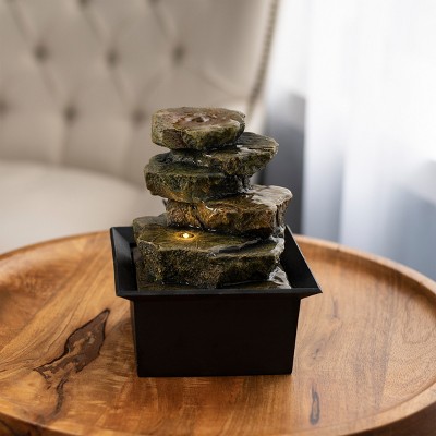 Nature Spring LED Tabletop Rock Water Fountain