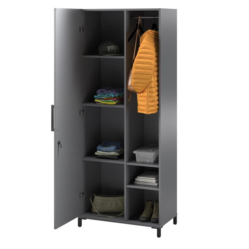 Shelby Tall Garage Storage Cabinet with 1 Door and Hang Rod, Graphite, 4 of 5