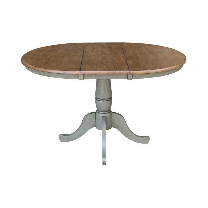 Kyle Round Top Pedestal Drop Leaf Dining Table Hickory Brown/Stone Gray - International Concepts, 6 of 11