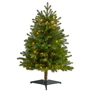 Nearly Natural 3-ft Washington Fir Artificial Christmas Tree with 50 Clear Lights - 1 of 4