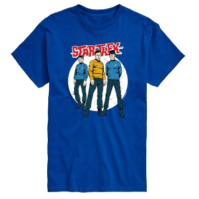 Men's - Star Trek - Galaxy Captain Kirk Spock Crew Short Sleeve Graphic T-Shirt