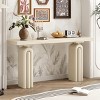 Modern Entryway Console Table, Acacia Veneer Hall Table with Curved Legs, Finish Accent Table for Foyer, Corridor, Living Room-The Pop Home - 2 of 4