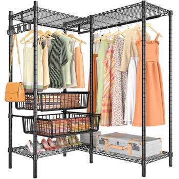 Vipek S3 Heavy Duty Garment Rack Free Standing Clothes Rack Closet Storage Organizer  Large Wardrobe With 6-tier Shoe Rack, Bronze : Target