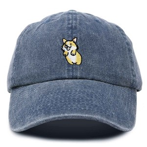 Dalix Leaping Corgi Embroidered Cap Cotton Baseball Hat Nautical Womens - 1 of 4