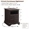 18" Vintage Nightstand with Charging Station, End Table Side Table with 2 Drawers for Bedroom, Living Room - 4 of 4