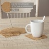 Burlap Natural Coaster Set of 12 Fringed 4x4 - 3 of 4