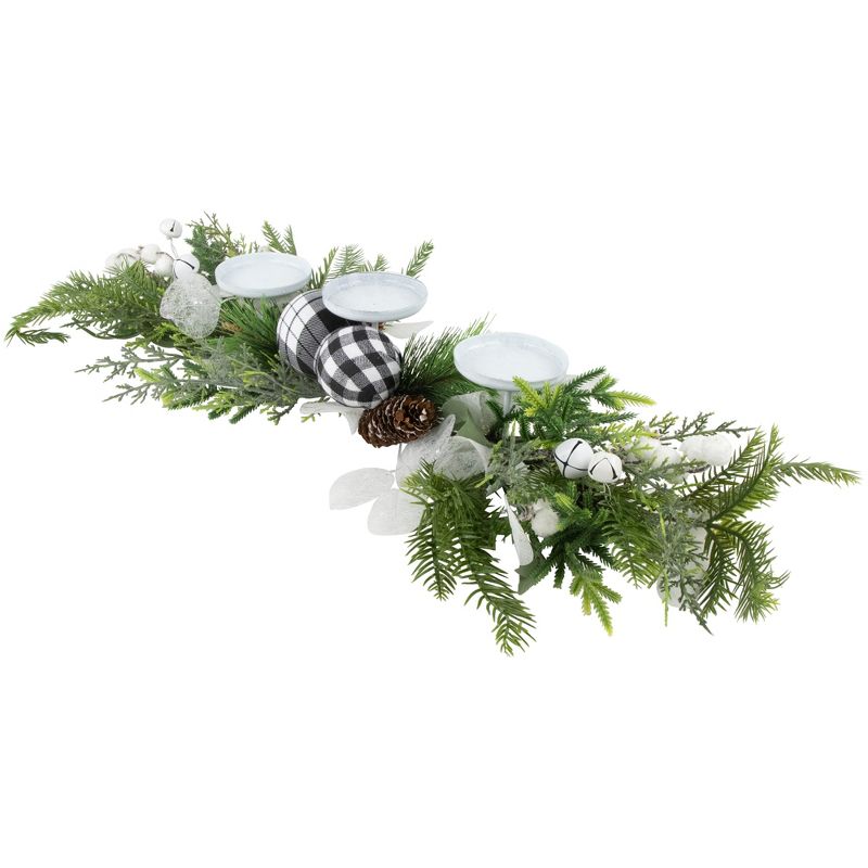 Northlight Mixed Foliage and Pinecone Christmas Pillar Candle Holder - 29", 5 of 8