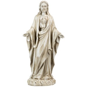 Northlight Sacred Heart of Jesus with Open Arms Outdoor Garden Statue - 24.5" - 1 of 4