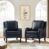 Set of 2 Regina 27.56" Wide Genuine Leather Armchair with Removable Cushions and English Arms  | ARTFUL LIVING DESIGN - 2 of 4