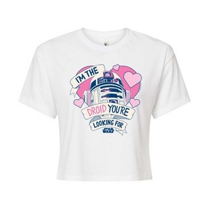 Women's - Star Wars - Valentine Droid Youre Looking For Cropped Graphic T-Shirt - 1 of 4