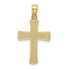 Black Bow Jewelry 14k Yellow Gold Diamond-cut & Textured Cross Pendant, 15 x 30mm - 3 of 4
