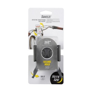 Nite Ize Squeeze Rotating Smartphone Bar Mount - Bike Mount Phone Holder for Handlebars - Rotating with Easy-to-Squeeze Levers - Translucent - 1 of 4