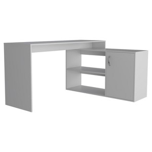 NicBex 59.6 Inch L-Shaped Computer Home Office Desk with 2 Open Shelves and 1 Cabinet - 1 of 4