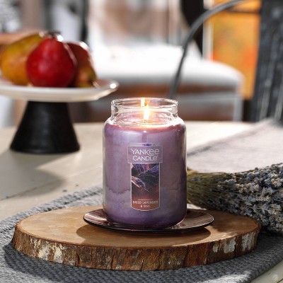 Large Purple Paraffin Wax Jar Candle with Lavender & Oak Scent