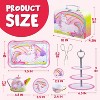 Joyfy 35 Pcs Unicorn Tea Party Set for Girls with Desserts, Doughnuts, and Carrying Case, Play Kitchen Toy, Birthday Easter Gifts for Kids Age 3 4 5 6 - 4 of 4