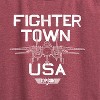 Women's Top Gun Property Of Fighter Town Graphic Racerback Tank - Heather Burgundy - 1X - 2 of 4