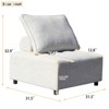 GlasFlength Outdoor Modular Sofa, Support Cushion and Back Cushion Cover-Removable, Beige, 33.07"*33.07"*14.8" - 2 of 4